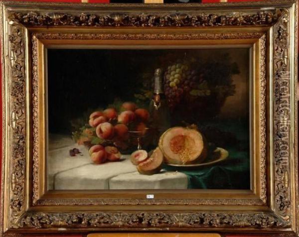 Nature Morte Aux Fruits Oil Painting - Hubert Bellis