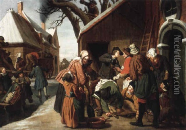 Allegorie De L'hiver Oil Painting - Jan Josef Horemans the Elder