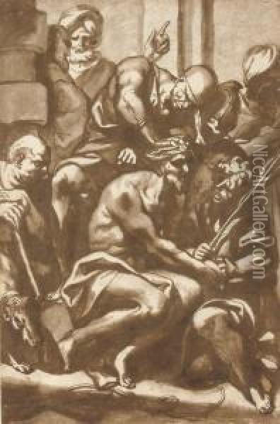 The Scourging Of Christ Oil Painting - Domenico Piola