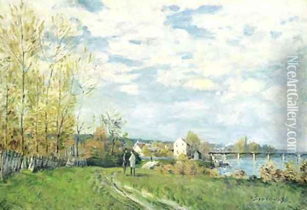 Bords de Seine a Bougival Oil Painting - Alfred Sisley