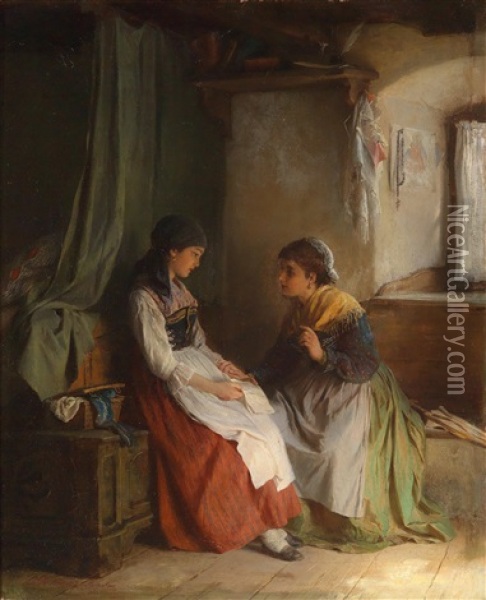 Der Brief Oil Painting - Ludwig Vollmar