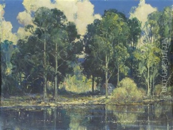 Summer Cabin Oil Painting - Frederick Mortimer Lamb