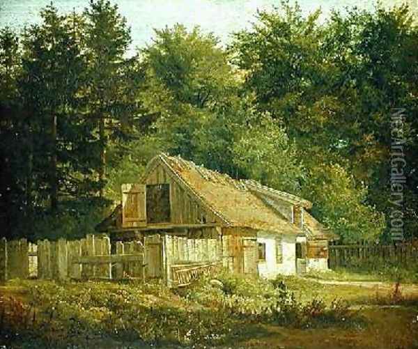 A House in the Frederiksdal Forest near Copenhagen 1828 Oil Painting - Christian Morgenstern