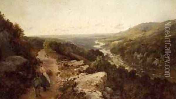 An extensive river landscape Oil Painting - Edmund John Niemann, Snr.