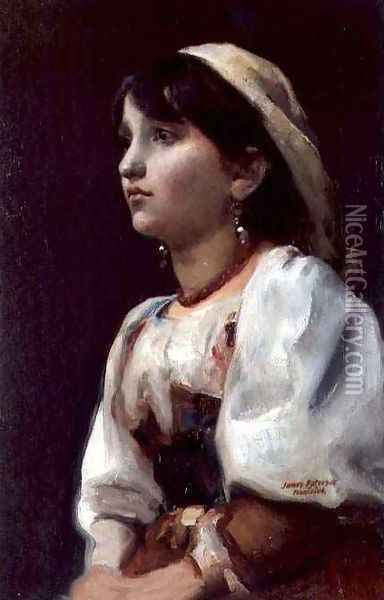 Italian Girl, c.1890 Oil Painting - James Paterson