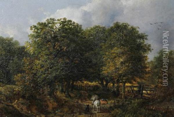 Entrance To Styes Farm, Staplefield, Sussex Oil Painting - Charles Hancock