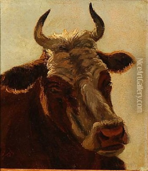 A Cow Oil Painting - Theodor Philipsen