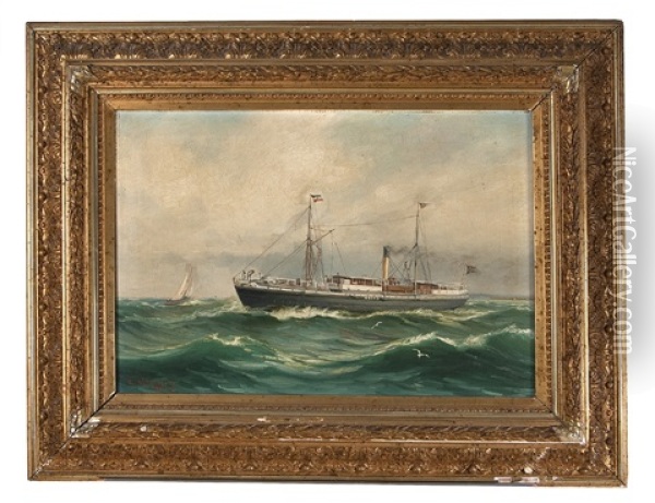 The Steamship Orion Oil Painting - Arvid Magnus Ahlberg