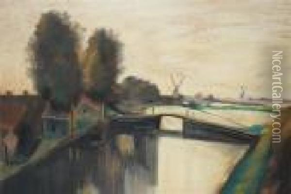 Dutch Landscape Oil Painting - Lesser Ury