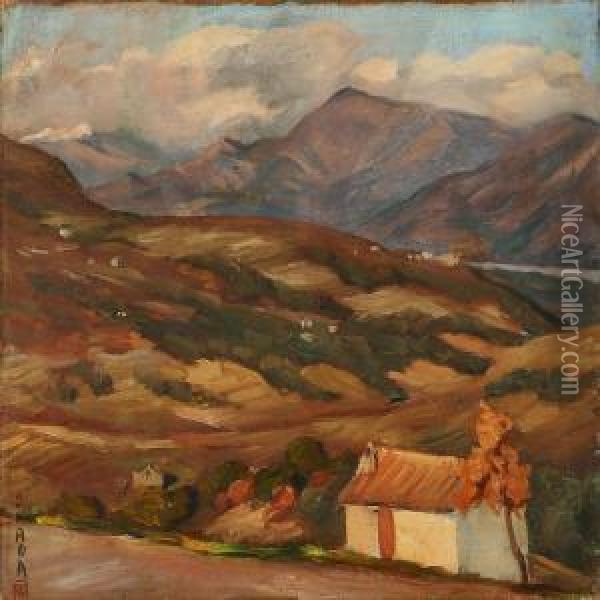 Landscape, Cote D'azur, South Of France Oil Painting - Saburosuke Okada