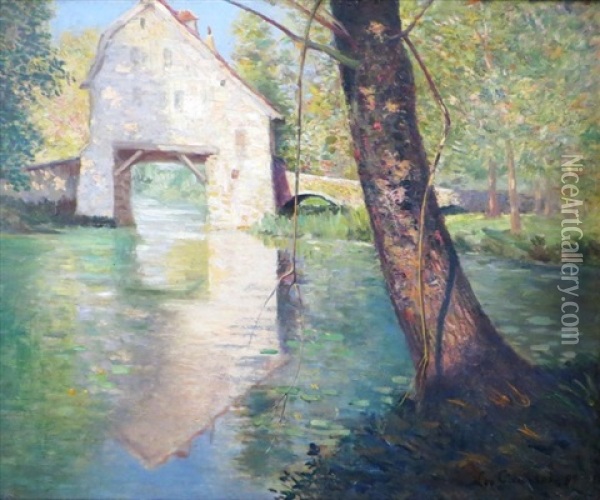 Le Vieux Moulin Oil Painting - Leo Gausson
