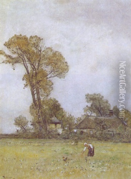 Motiv Aus Dormpyck, Gelderland Oil Painting - Rudolf Ribarz