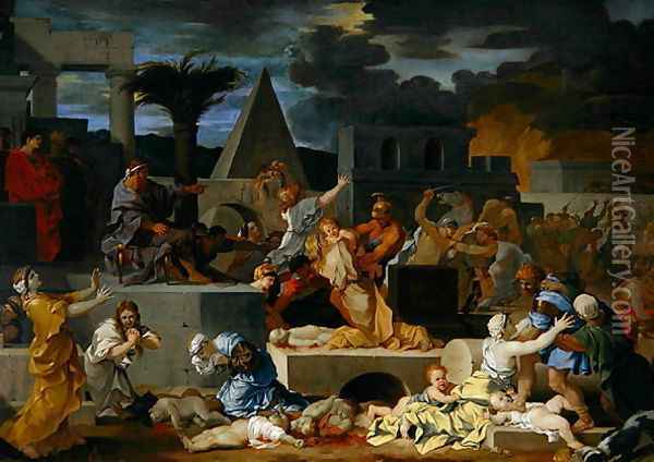 The Massacre of the Innocents Oil Painting - Sebastien Bourdon