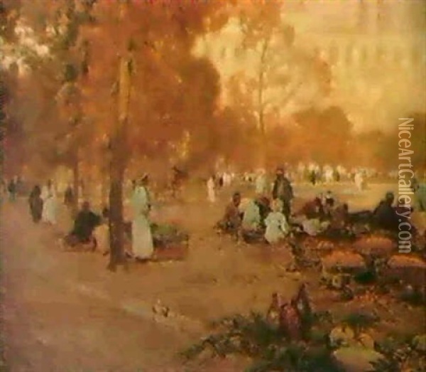 Marktplatz In Kairo Oil Painting - Sir Alfred East