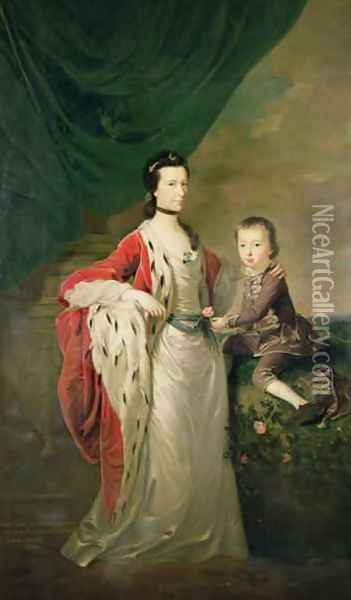 Mary Countess of Shaftsbury and her Son Anthony Ashley Cooper Oil Painting - Joseph Highmore