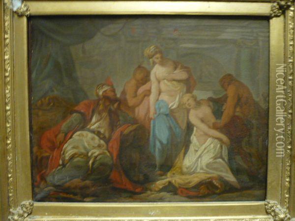 Scene De Harem. Oil Painting - Jean Francois de Troy