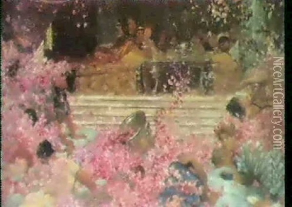 Sketch For The Roses Of Heliogabalus Oil Painting - Sir Lawrence Alma-Tadema