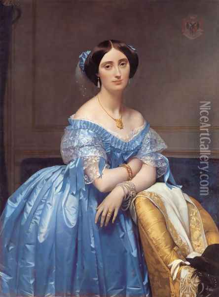 Princesse Albert de Broglie, née Joséphine-Eléonore-Marie-Pauline de Galard de Brassac de Béarn Oil Painting - Jean Auguste Dominique Ingres