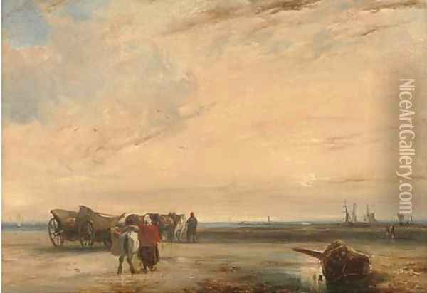 At low tide Oil Painting - Richard Parkes Bonington