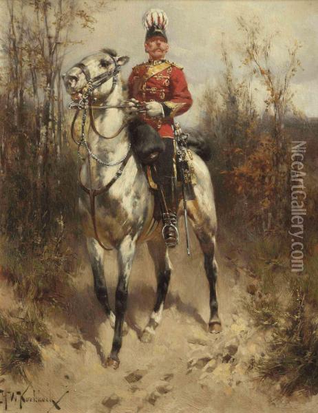 A British Hussar General On Horseback Oil Painting - Hermanus Willem Koekkoek