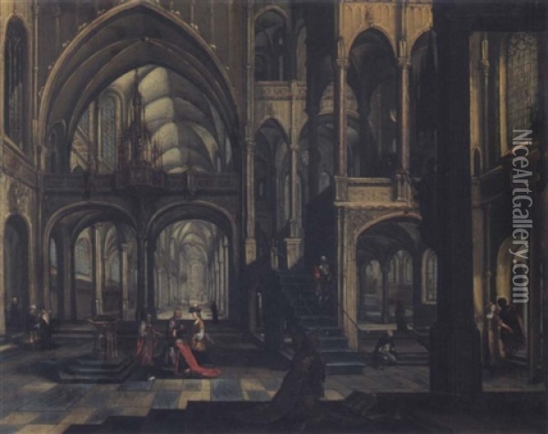 Interior Of A Church Oil Painting - Anton Gunther Gheringh