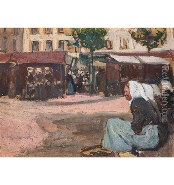 Marktszene Oil Painting - Fernand Piet