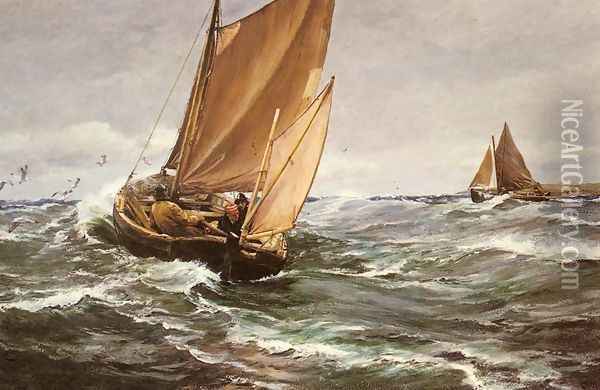 In Spite of Wind and Weather Oil Painting - Charles Napier Hemy