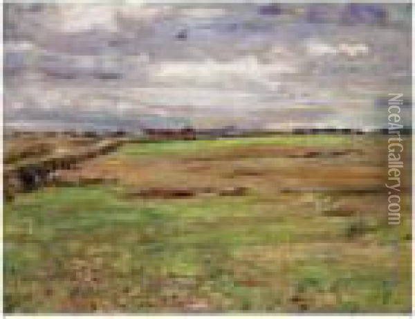 The Open Fields, Springtime, Broomieknowe Oil Painting - William McTaggart