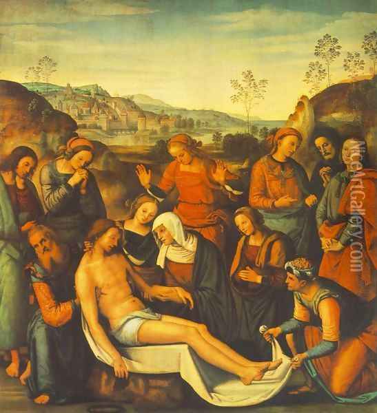 The Mourning of the Dead Christ (Deposition) Oil Painting - Alvaro Di Pietro (Pirez D'Evora)