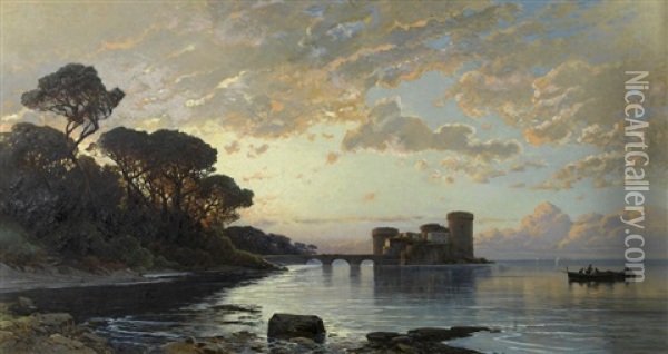 Torre Astura, Nettuno Oil Painting - Hermann David Salomon Corrodi