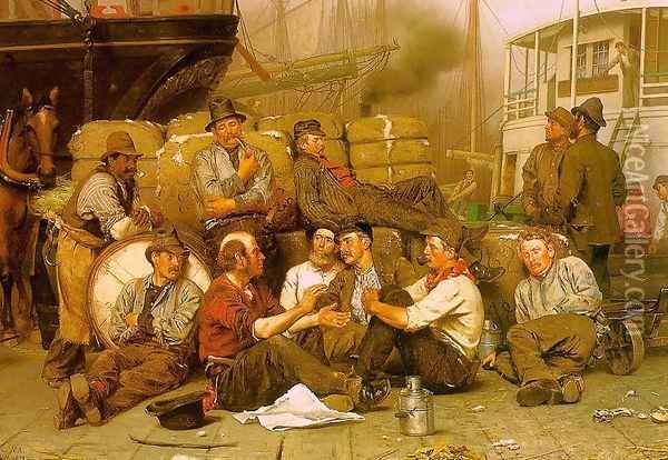 The Longshoremen's Noon 1879 Oil Painting - John George Brown