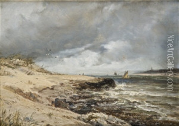 Barnsworth Sands, Sketch From Nature Oil Painting - Edwin Hayes