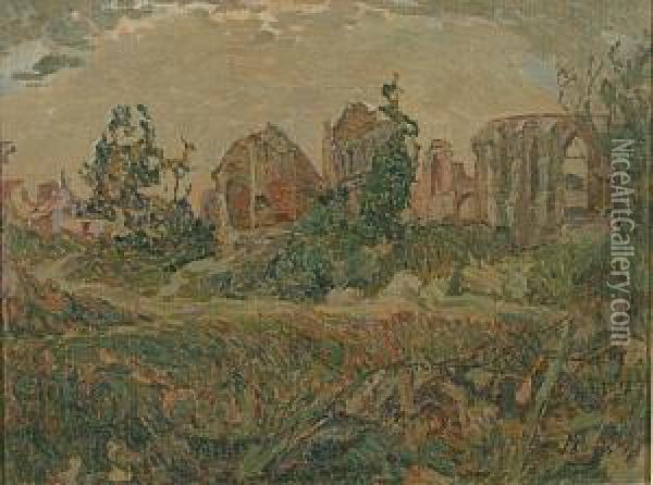 La Ruine Oil Painting - Modest Huys