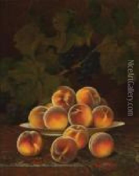 Still Life With Peaches Oil Painting - William Mason Brown