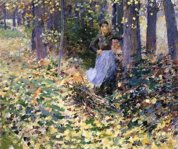 Autumn Sunlight (In the Woods) 1888 Oil Painting - Theodore Robinson