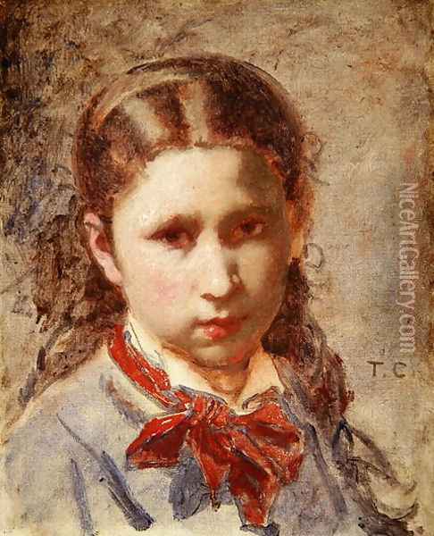 Head of a girl Oil Painting - Thomas Couture
