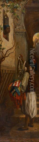 Une Tentation Dans La Rue Dudiable A Alger Oil Painting - Jan Baptist Huysmans