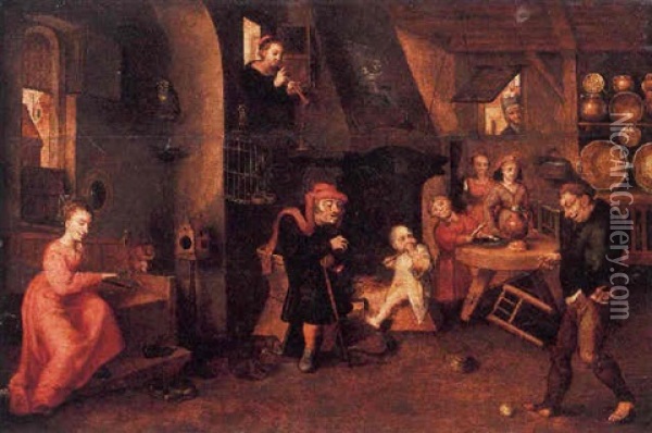 Scene D'interieur De Cuisine Oil Painting - Pieter Balten