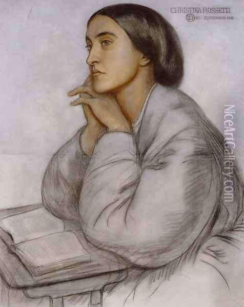Christina Rossetti Oil Painting - Dante Gabriel Rossetti