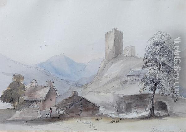 Dolwyddelan Castle Oil Painting - James Duffield Harding