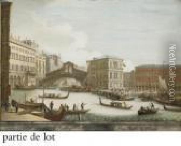Vues De La Place Saint Marc, Du Palais Des Doges Oil Painting - (Giovanni Antonio Canal) Canaletto