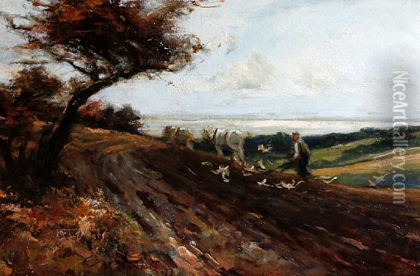 Autumn Ploughing Oil Painting - Georges Girardot