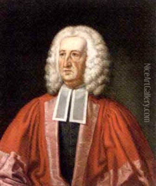 Portrait Of Judge Dr William King In Robes Oil Painting - John Smibert