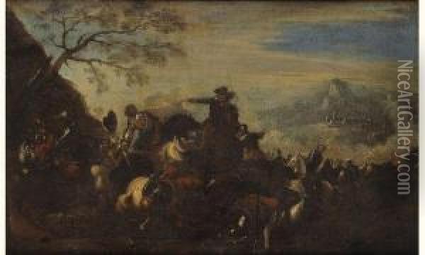 Choc De Cavalerie Oil Painting - Pandolfo Reschi