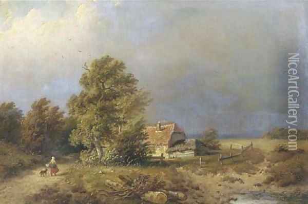 Heading home Oil Painting - Anthonie Jacobus van Wyngaerdt