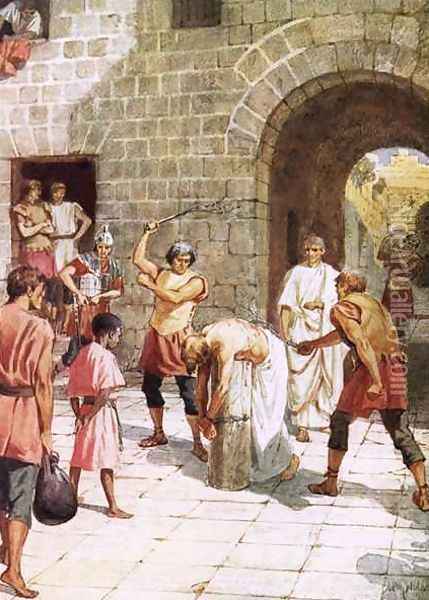 Jesus being scourged Oil Painting - William Brassey Hole