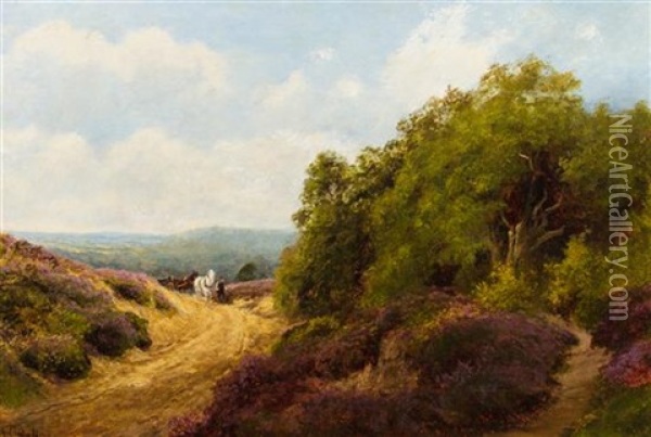 Landscape With Horses Oil Painting - John Clayton Adams