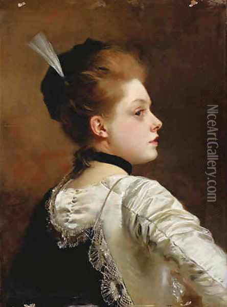 Jeune Fille Oil Painting - Gustave Jean Jacquet