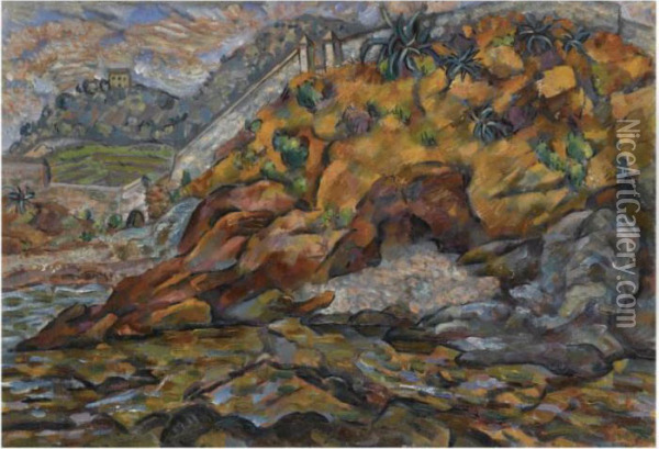 View Near Bastia Oil Painting - Vladimir Baranoff-Rossine