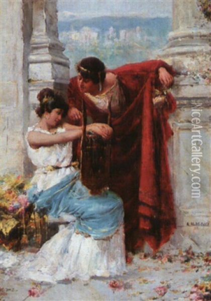 The Ardent Admirer Oil Painting - Augusto Alberici